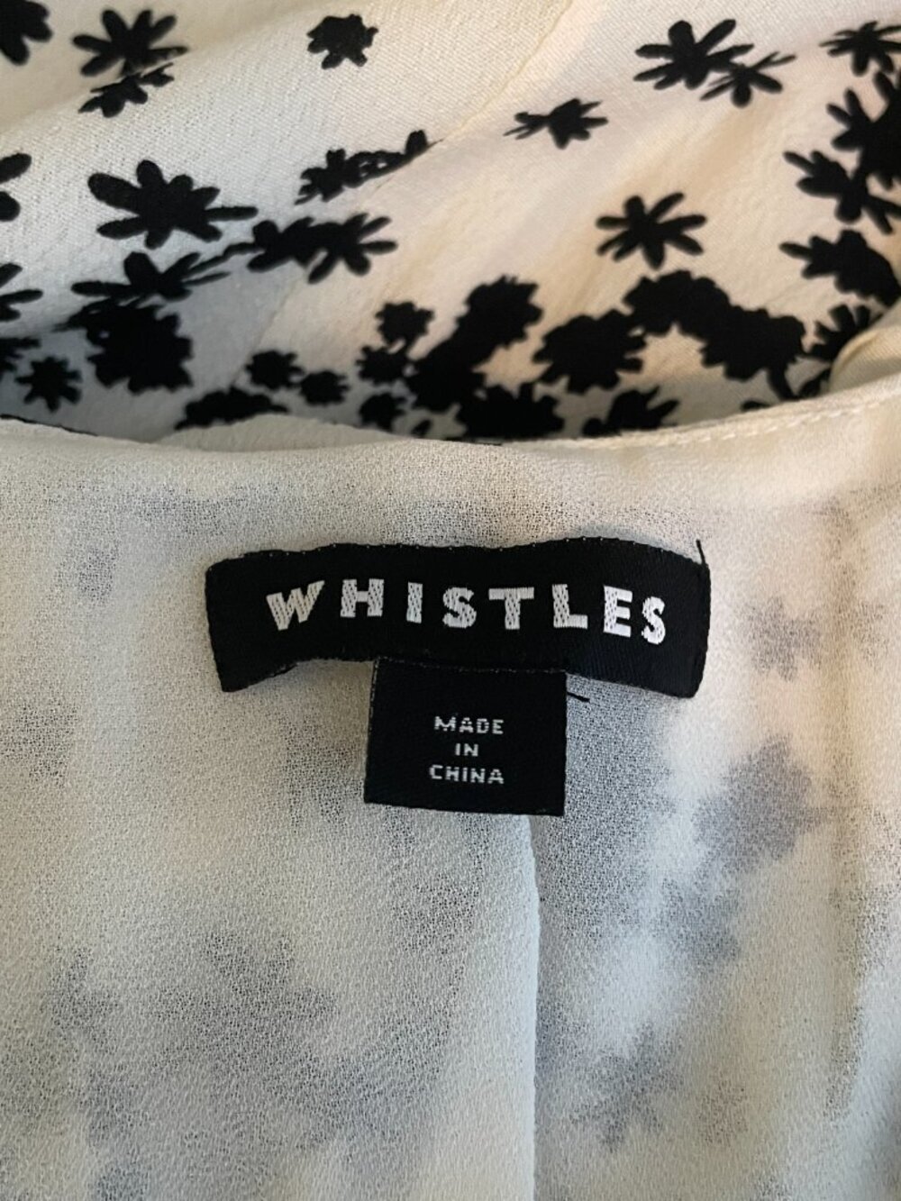 Whistles Women 4 White Black Floral Print Maxi Dress Button Front Ruffle Summer - Picture 8 of 9